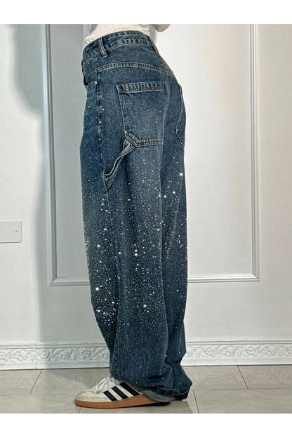 Celeste – Rhinestone Wide-Leg Jeans