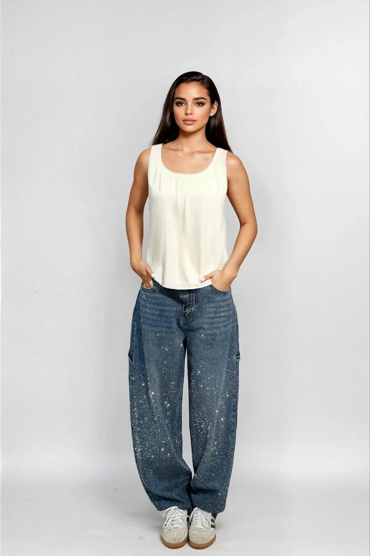 Celeste – Rhinestone Wide-Leg Jeans