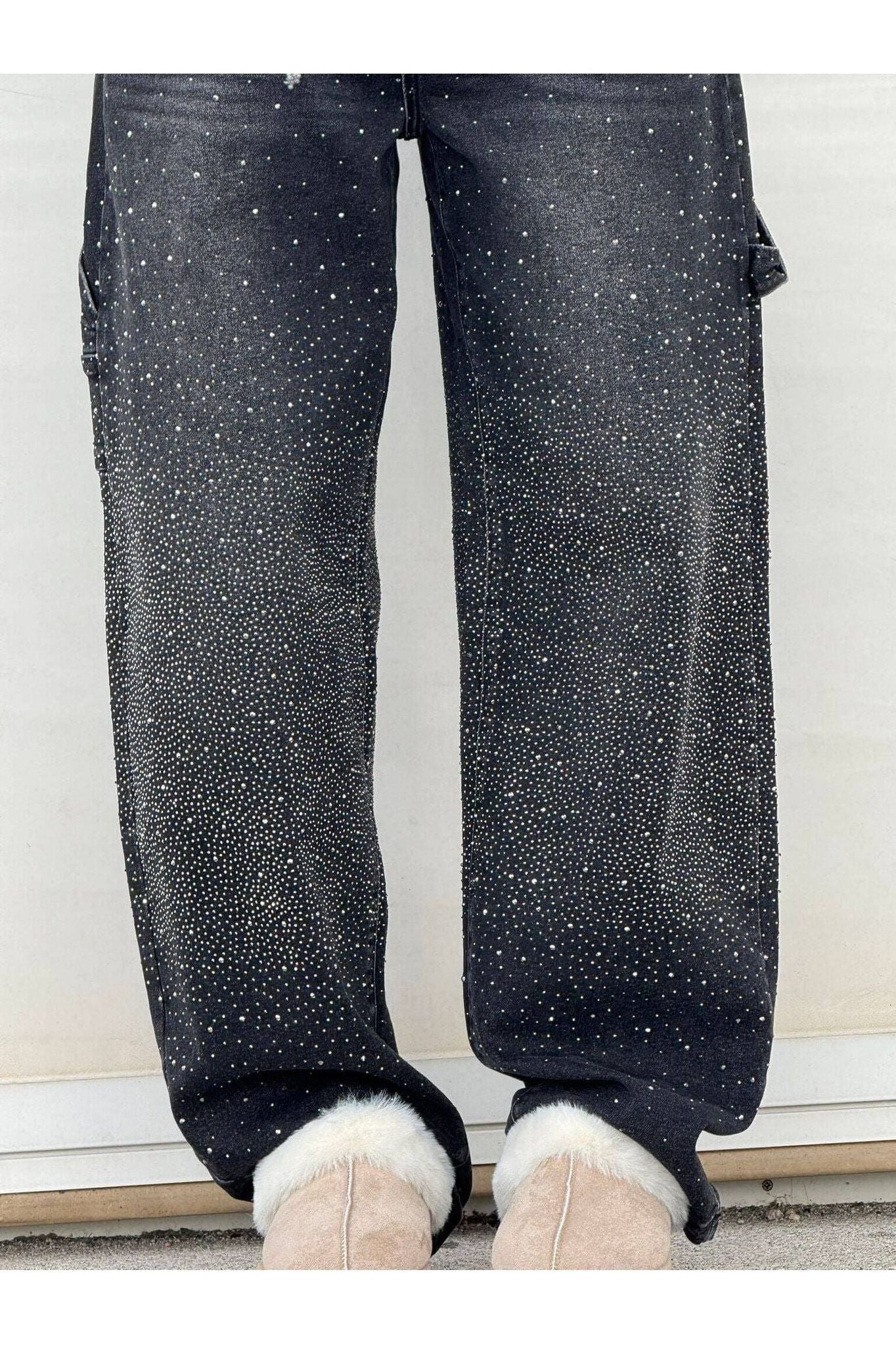 Celeste – Rhinestone Wide-Leg Jeans